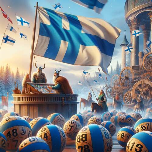 lotto balls and viking people in Finland